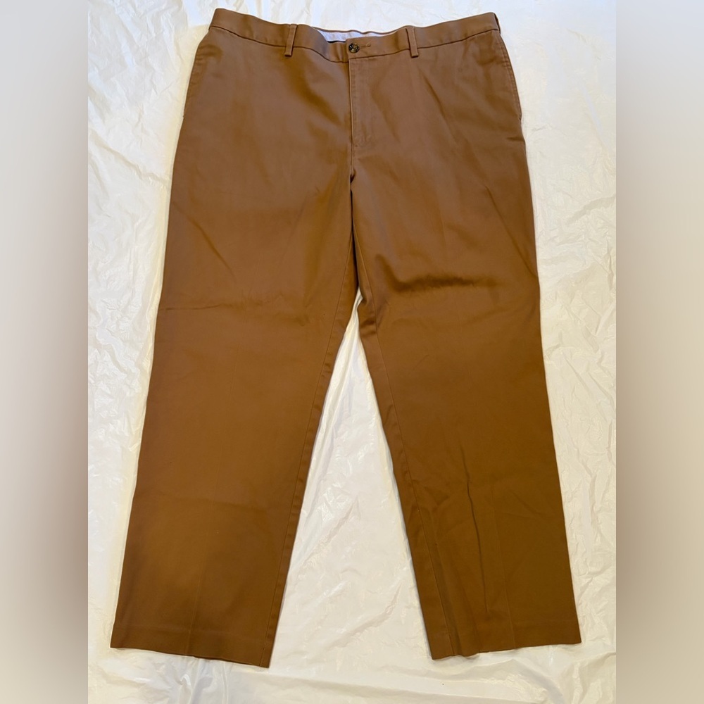 Savane Pants Men's 40x30 Tan Straight Flat Front Chino